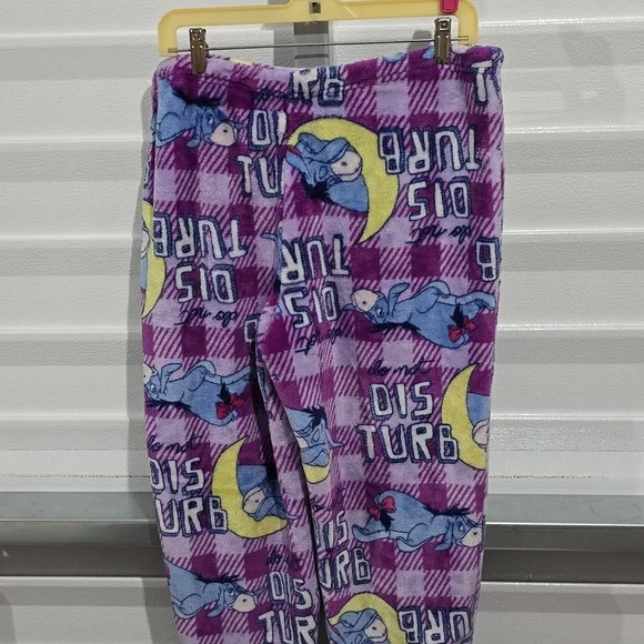 Eeyore Do Not Disturb Fleece Pajama‎ Pants Size XLARGE 16-18 - Picture 6 of 11
